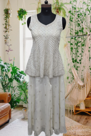 Ivory Sparkle Sharara Set